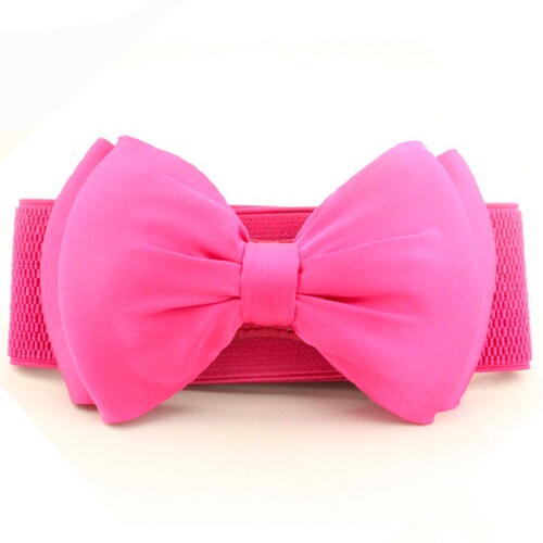 Ladies Elastic Waist Belt chiffon with big bow waist sash women's dress fashionable sweet waist belt one-piece dropshipping waist belt
