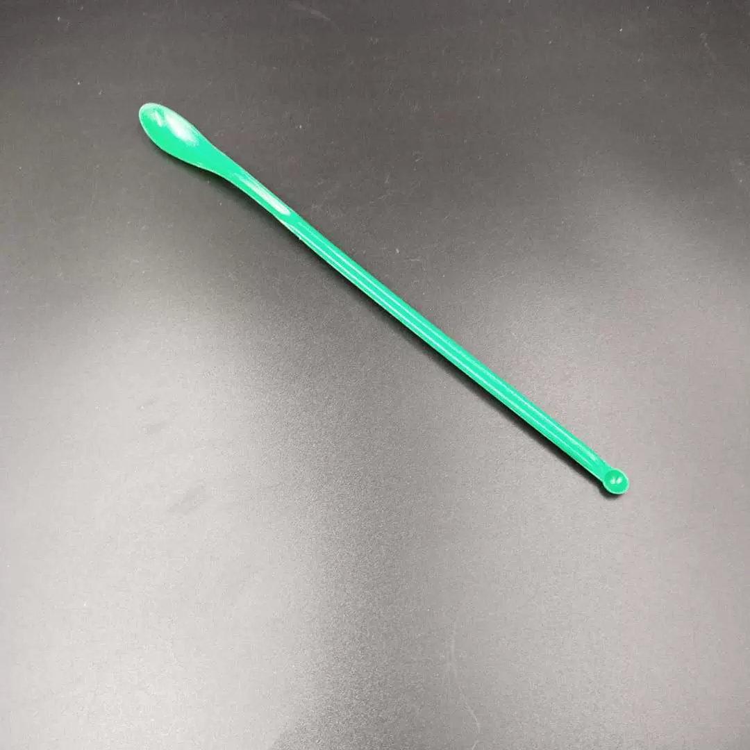 厂家供应单根塑料药勺 双头 实验小药勺 塑料勺子 200mm 绿色