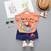 Summer clothing, children's small sports set, with short sleeve, 2020, western style