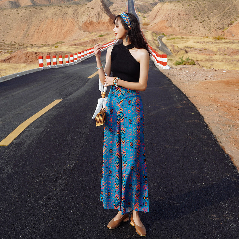 Spring summer silk fashionable trousers