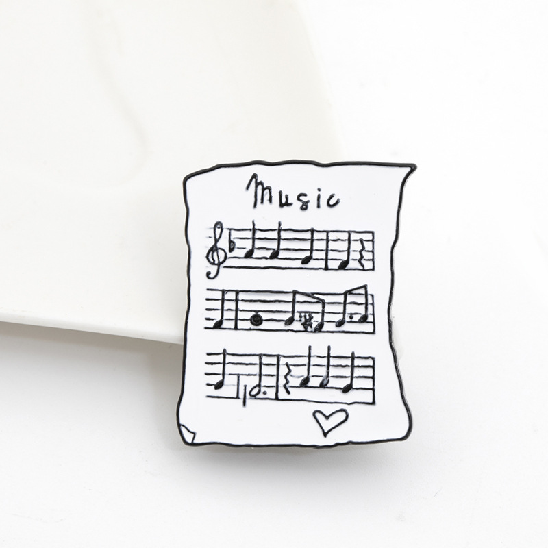 Cartoon Style Music Score Alloy Enamel Plating Unisex Brooches display picture 8