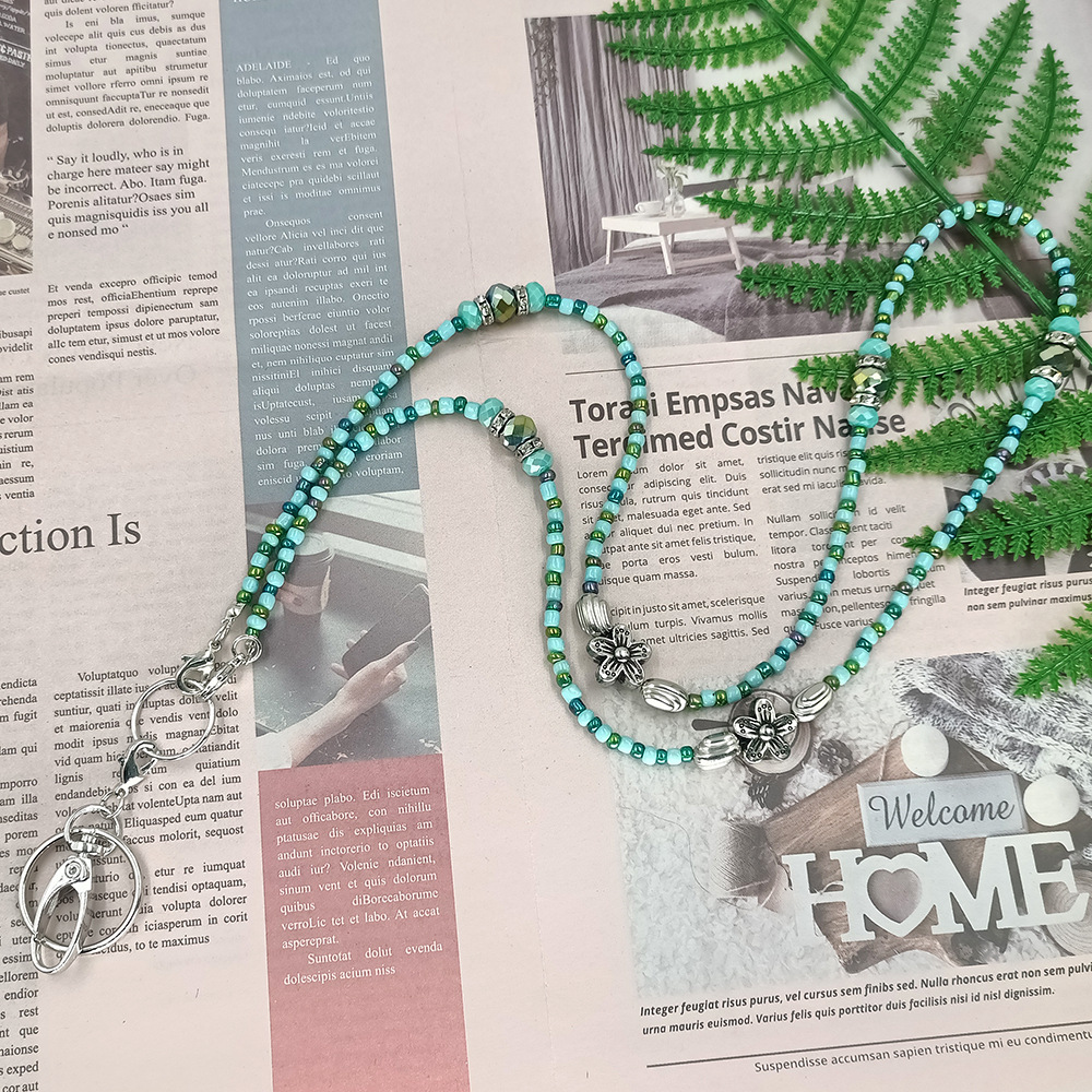 Lady Geometric Alloy Glass Beaded Womenu0027S Sweater Chain