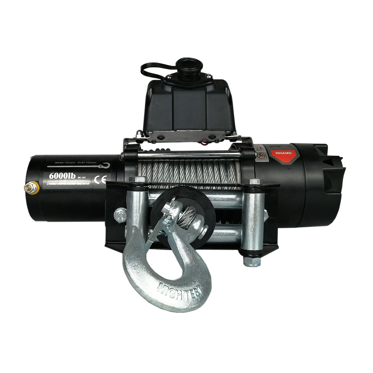 6000LB钢丝绳绞盘 便携式救援设备 跨境 ATV UTE 12V/24V电动绞盘