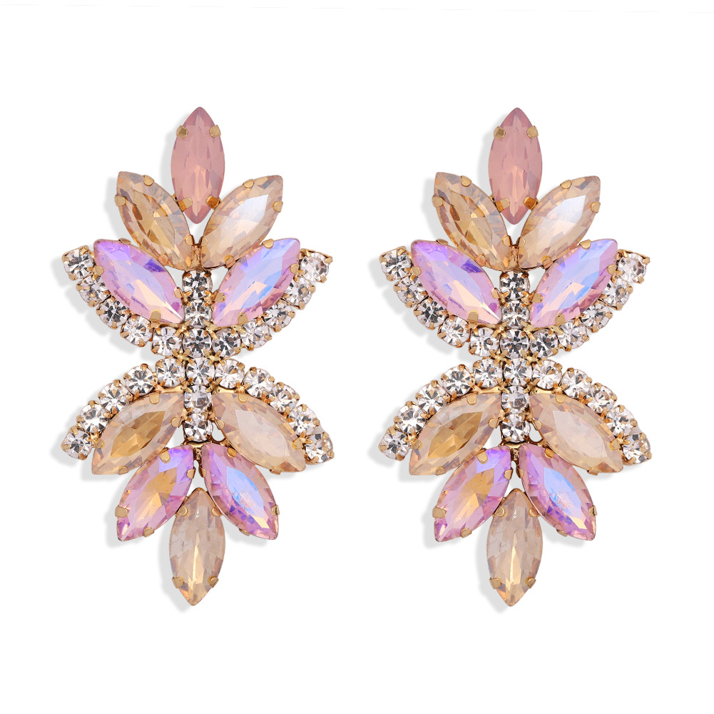Fashion Multi-layer Alloy Diamond-studded Rhinestone Flower Women's Earrings display picture 4