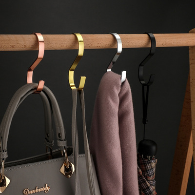 不锈钢s型挂钩腊肉s铁钩挂肉钩子家用s形金属钢管s勾子挂单个大号|ms