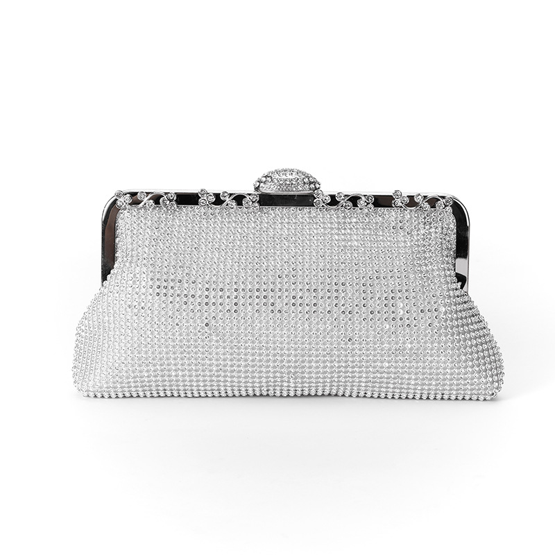 Fashion Women's Dinner Clutch Bag European and American Simple Cheongsam Handbag Wholesale Rhinestone Handbag for Banquet