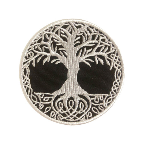 Magic Tape Embroidered Badge Acrylic Embroidery Fabric Patch Backpack Pin Batch Life Tree Embroidered Patch Badges
