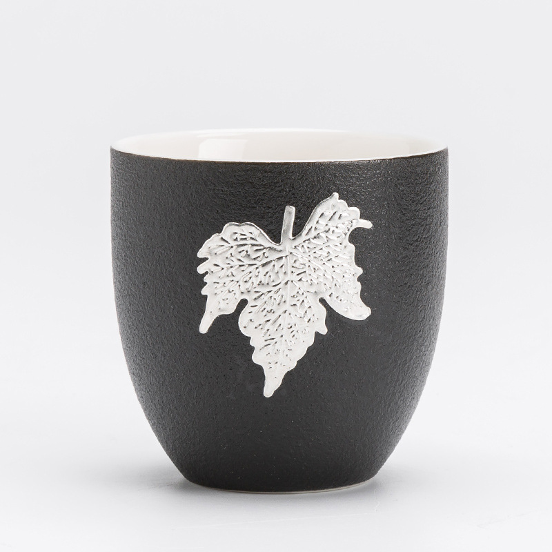 시계 모양의 컵 [주석 상감 단풍]]