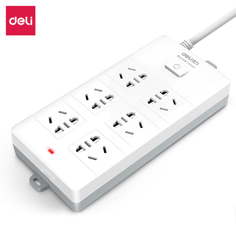 得力18168-03电源插座组合插孔电源插座排插接线板电源板3米长