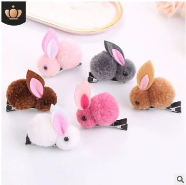 Детский плюшевый крольчонок, милый зажим для волос, безвреднаяhair accessories?
