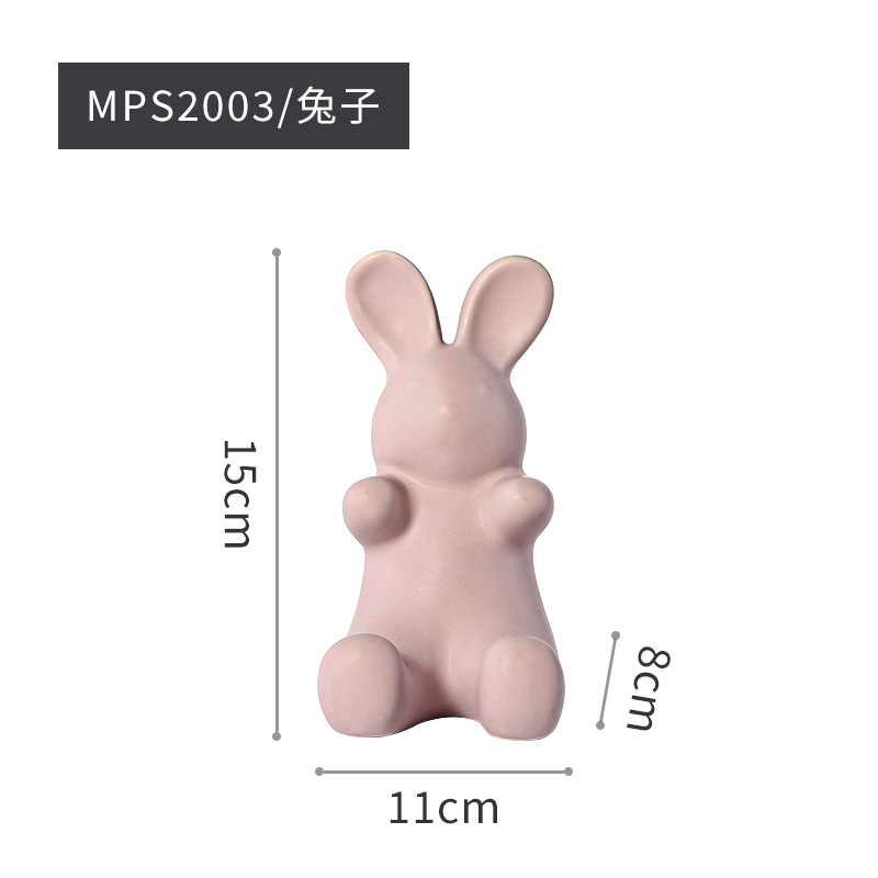 Estilo nórdico creativo lindo animal de cerámica teléfono móvil hucha decoración del hogar artesanía adornos al por mayor