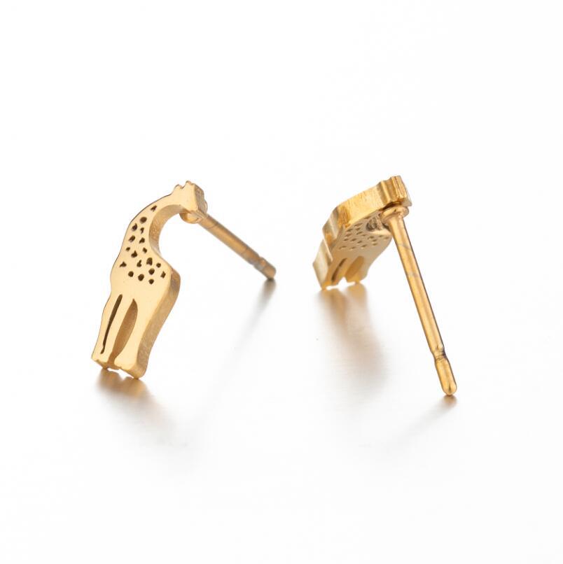1 Pair Fashion Giraffe Stainless Steel Plating Ear Studs display picture 4
