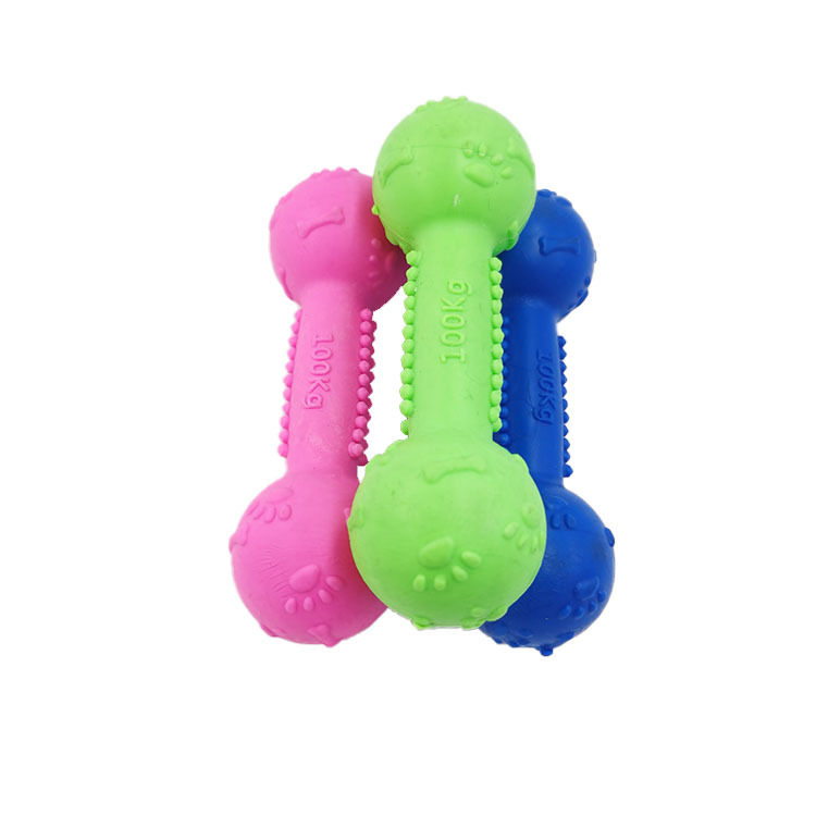 Juguete para mascotas TPR huellas de goma hueso mancuerna molar entrenamiento del perro de juguete suministros para Mascotas Fábrica al por mayor