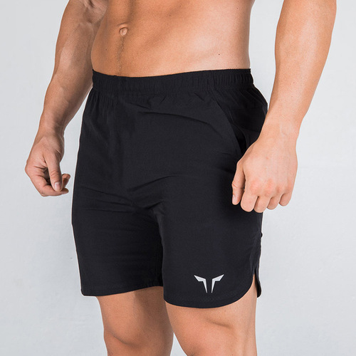 Men's Summer Thin Double-layer Cross-border Foreign Trade Fitness Shorts with Fake Two-Piece Lining Quick-drying Breathable Woven Five-quarter Pants