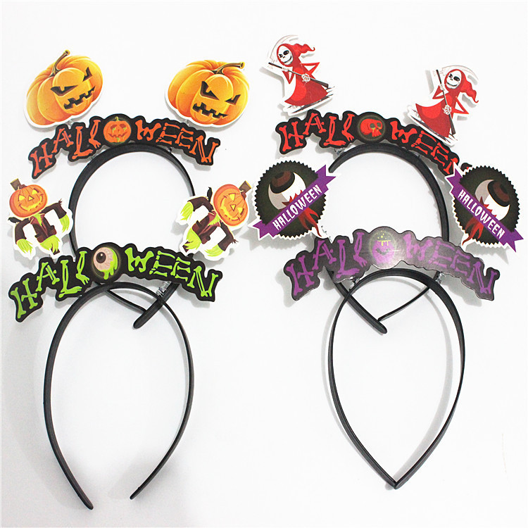 Halloween Dress Up Flashing Pumpkin Ghost Hair Hoop Ghost Festival Party Headdress display picture 6