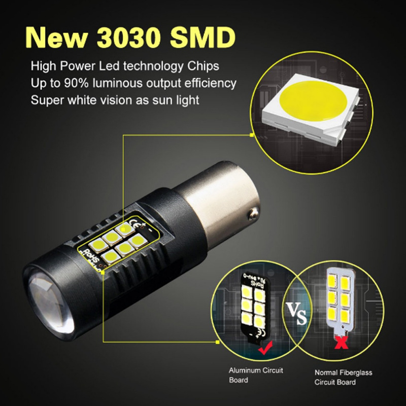 Auto LED luces de dirección 1156 BA15S 3030 21SMD 1157 BA15D luces de marcha atrás luces de freno