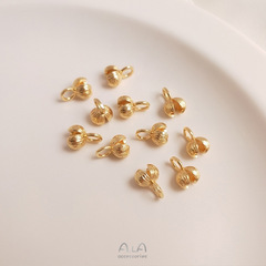 14K包金保色花苞形收尾包扣手工diy手鍊項鍊首飾收尾連接夾扣配件