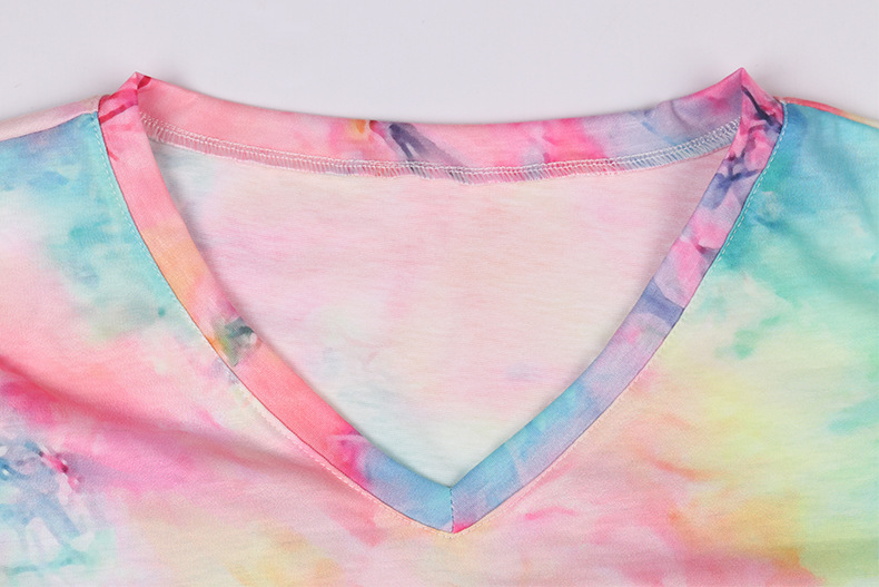 summer hot style women's printed tie-dye pajamas home service NSKX5977