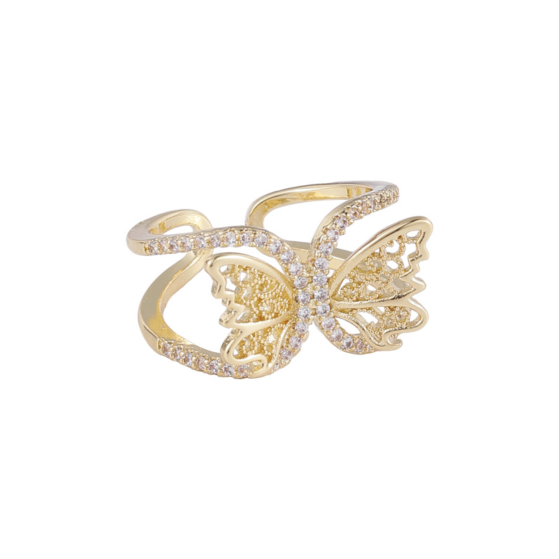 Butterfly Ring Fashion Retro Opening Index Finger Ring Wholesale Nihaojewelry display picture 2