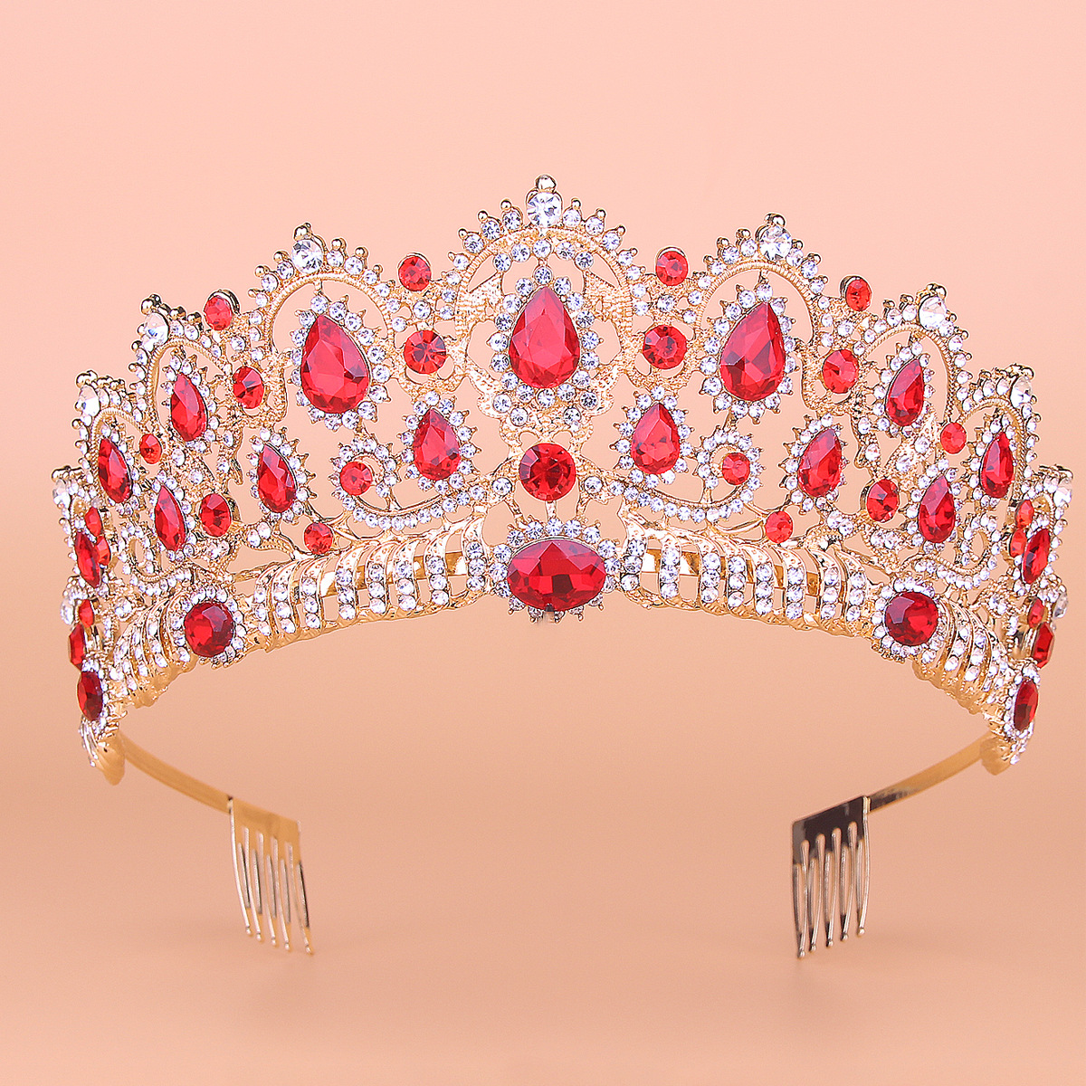 欧美新娘珍珠皇冠发箍镶钻发饰 合金水钻公主生日王冠结婚头饰-阿里巴巴