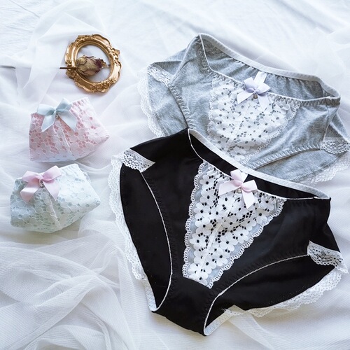 Foreign trade daily single cotton large size fat MM high waist lace women's underwear large size fat 200 pounds underwear