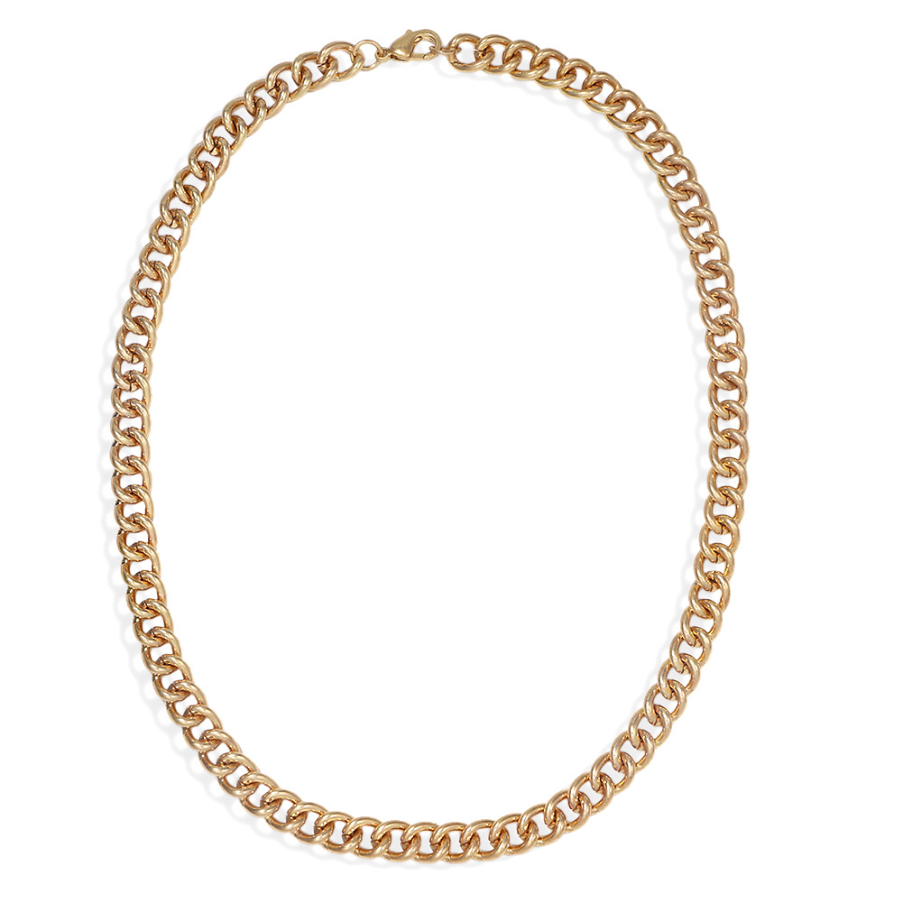 Zweifarbige Geometrische Schlangenknochen-halskette Aus Gold Und Silber Mit Metallnähten display picture 2
