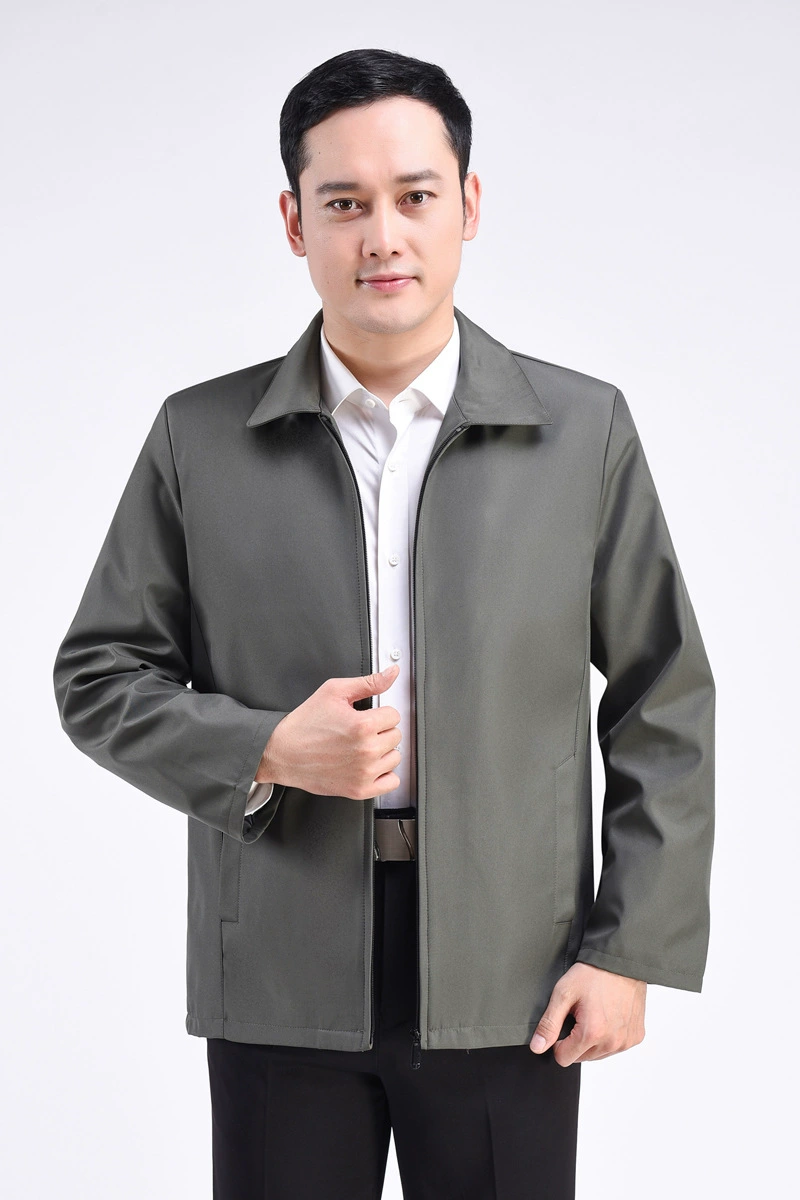 Оптовая Продажа с фабрики Мужская куртка среднего возраста весенне-осенняя куртка с лацканами папа куртка на молнии Толстая среднего возраста