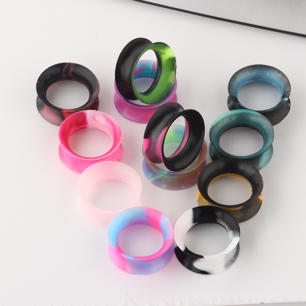 New Pearl Two-Color Thin Silicone Ear Piercing Jewelry Ear Gauges for EBAY Amazon WISH detail image 8