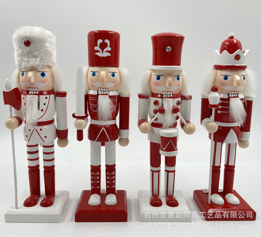 Amazon suministro directo de 25cm cascanueces regalo de Navidad artesanía de madera muñecas de soldados de nueces transfronterizas