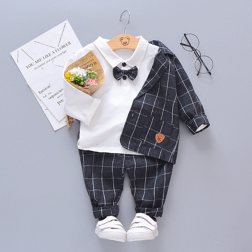 Baby Autumn Suit 2019 New Children's Korean Style Fashionable Boys Autumn Little Boy Suit Three-piece Set