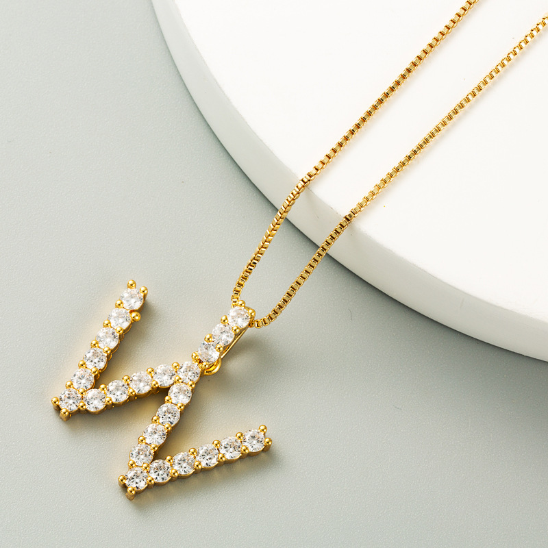 Korean O word chain geometric letter necklace letter love clavicle chain hip hop necklace wholesale