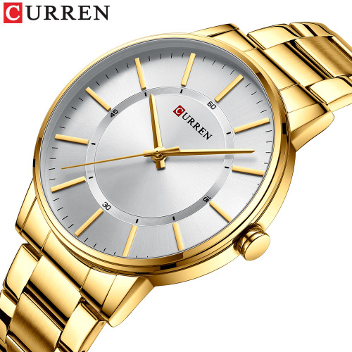 Curren/Carren 8385 Men's Watch, Water-Resistant Quartz Steel Strap Business Casual Watch