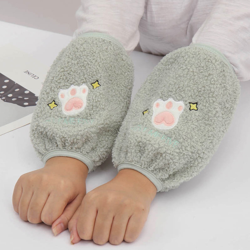 袖套毛绒套袖女可爱短款工作护袖秋冬季袖头防脏儿童办公室ins潮