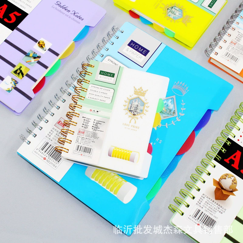 Цветная Большая книга с катушкой утолщенная опрокидывание офисная классификация блокнот канцелярские принадлежности A5B5 блокнот около 100