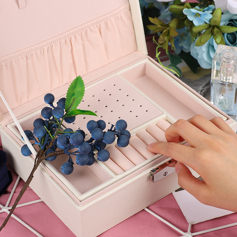 厂家高档首饰盒双层首饰箱首饰收纳盒饰品盒手表盒皮首飾盒包装盒