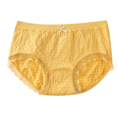 Underwear Women's Graphene Antibacterial Lace Pants Breathable Large Size Mid-waist Women's Briefs