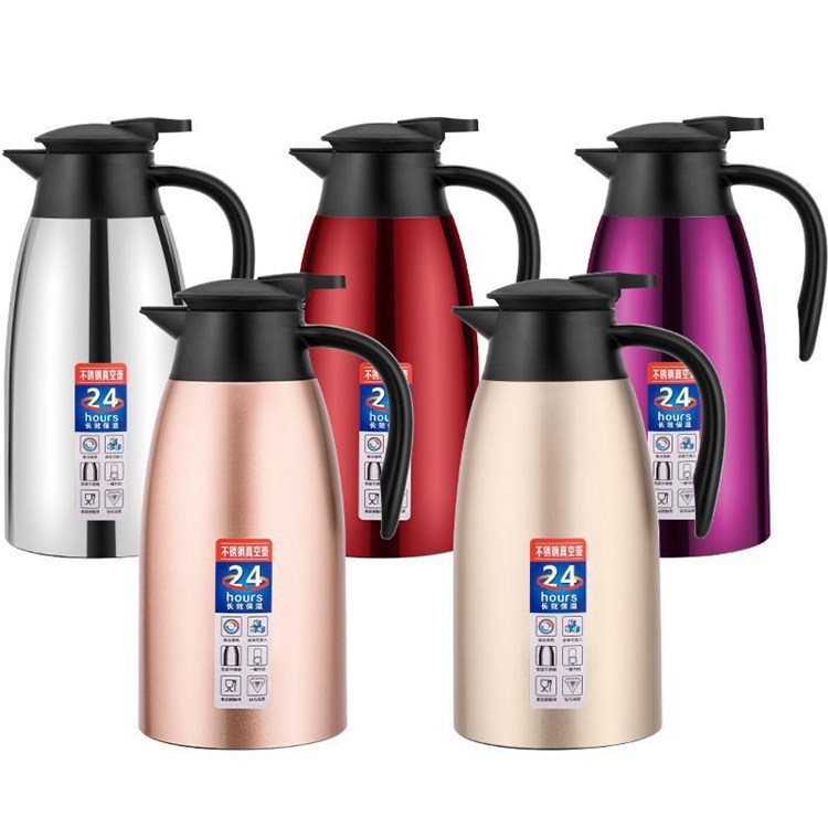 304不锈钢咖啡壶 真空迎宾壶 双层大容量家用礼品壶热水壶欧式|ms