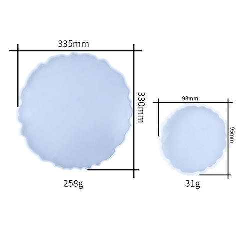 Biyixing Products DIY Crystal Resin Droplet Mold Silicone Large Round Tray for Making Mirror Silicone Display Platform