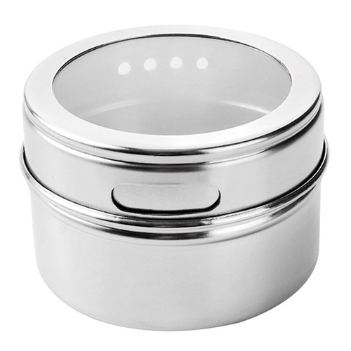 Cross-border stainless steel magnetic condiment jar household wall-mounted refrigerator condiment bottle combination visual condiment box sprinkler bottle