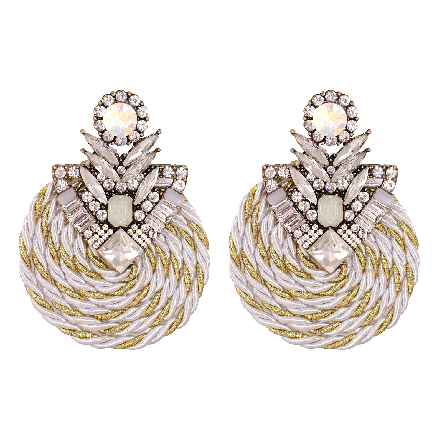 Fashion Rhinestone Round Earrings display picture 9