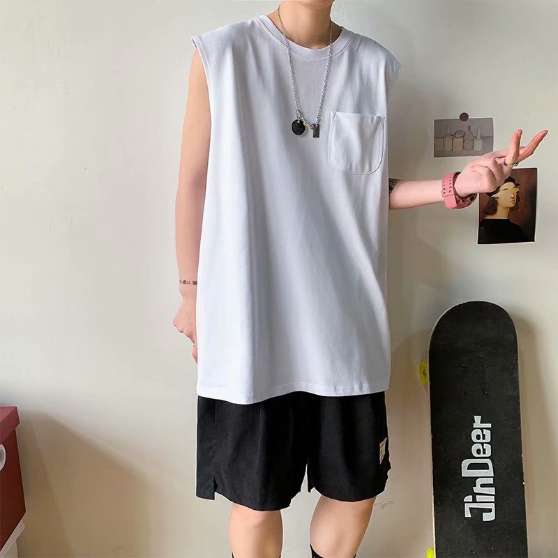 街头韩版外穿网红mschf泫雅风夏青少年港味篮球上衣t恤无袖背心潮