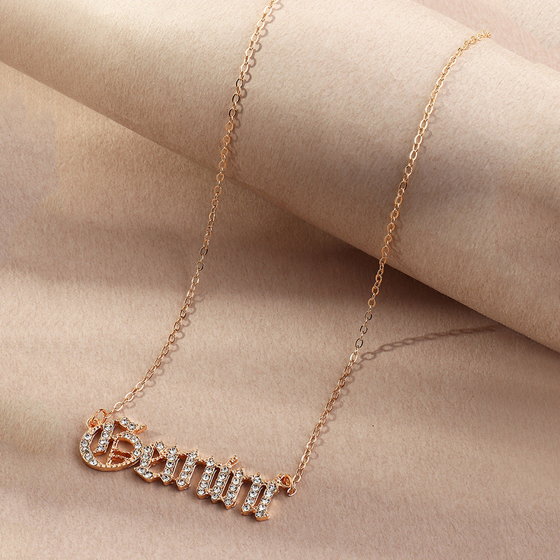 fashion  retro  diamond twelve constellation necklace