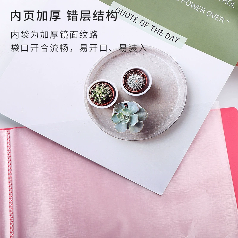 A4 Color Transparent Insert Page Binder Folder for Student File Records Contracts Piano Scores Exam Papers Storage Album