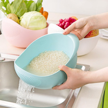 淘米器洗米筛沥水篮厨房用品家用多功能加厚淘米盆塑料洗菜果蔬篮