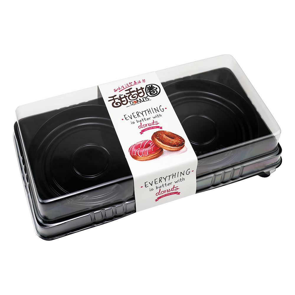 Caja de donuts, caja de embalaje de dos gránulos, caja de embalaje de punto oeste, pegatinas de horneado, recomendación de embalaje adhesivo image 5
