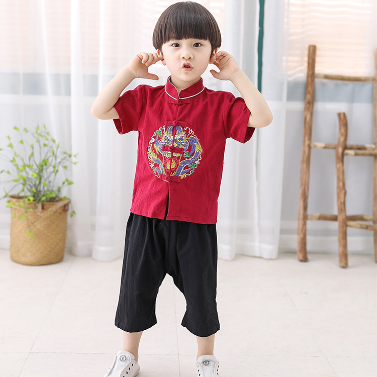 Boys Hanfu children Tang costume Chinese style ancient costume suit Embroidery baby The age of full dress 2020 New Wholesale