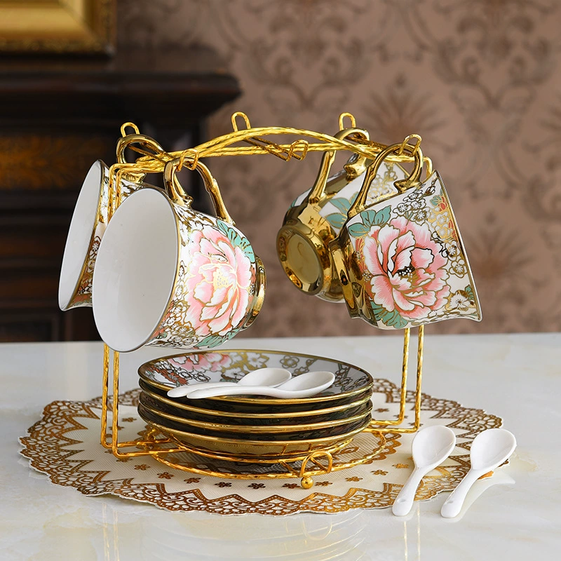 Creative ceramic coffee flavored tea for home use, tea cup, set, European style