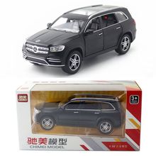 驰美合金模型1:32奔驰GLS 580轿车SUV回力声光开门儿童玩具盒装