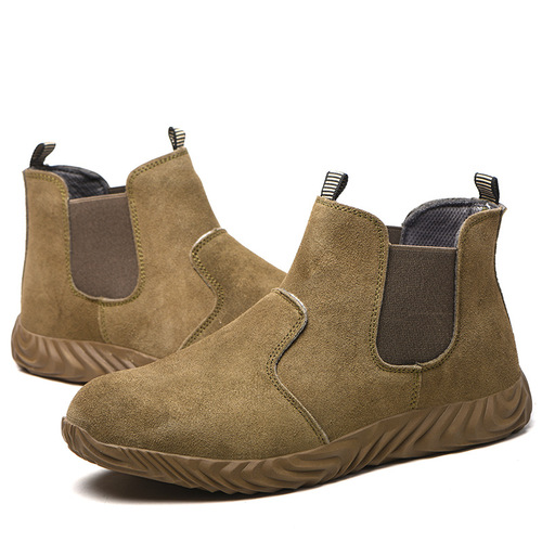 Cross-border new welding labor protection shoes, anti-smash, anti-puncture, anti-slip, steel toe mid-top safety protective shoes, labor protection shoes