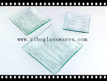 雨花方形钢化玻璃盘三件套